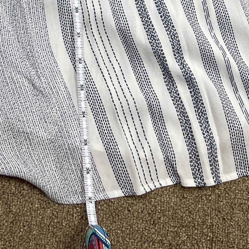 ⚡️3/$20⚡️Hummingbird: Women's Navy/White Sleeveless Striped Maxi Dress, Size S - Picture 4 of 7